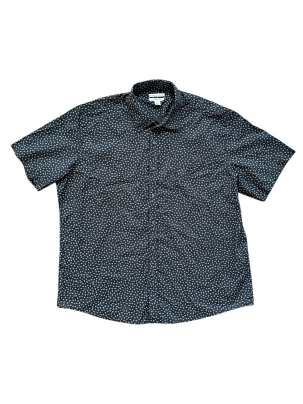 Amazon Essentials Men’s Black/White Short-Sleeve Button-Down Shirt Sz XXL